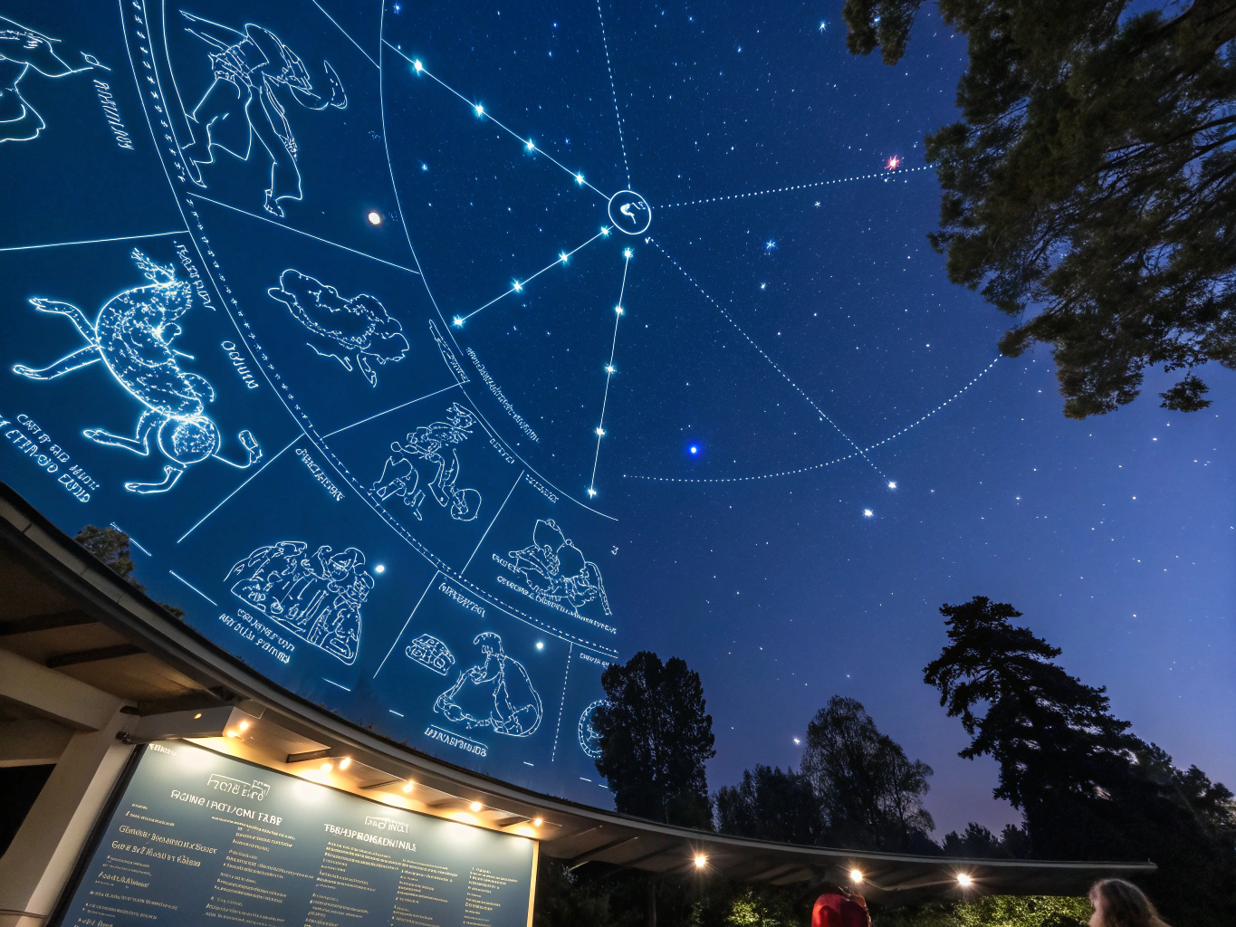 Archive interface showing constellation mapping and historical data