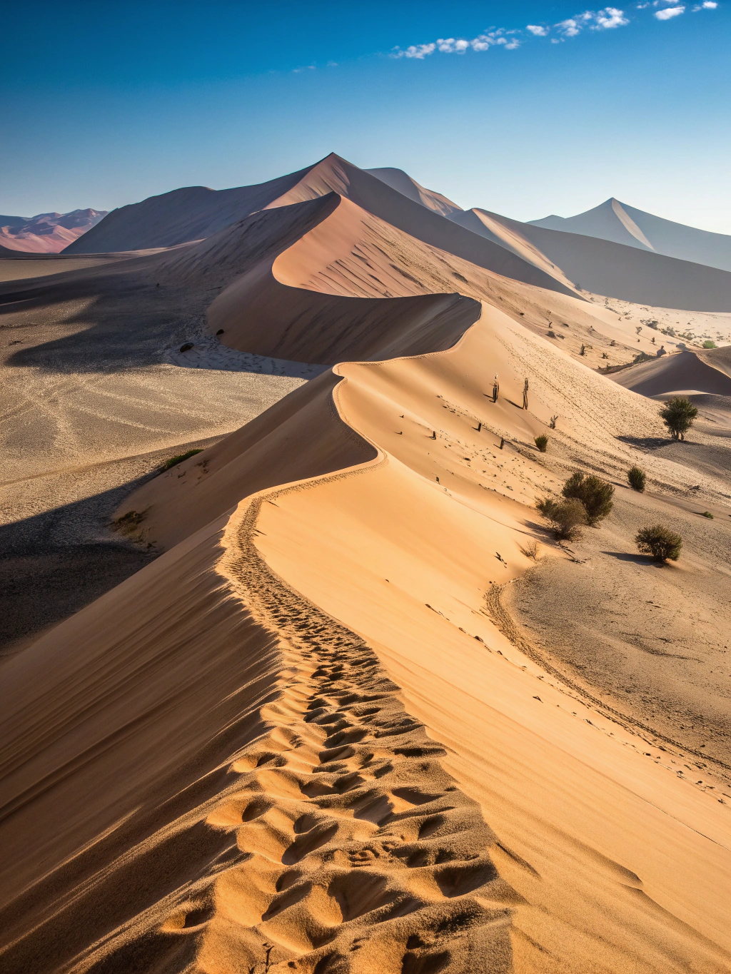Namib Desert dunes silhouetted against a dense star field
